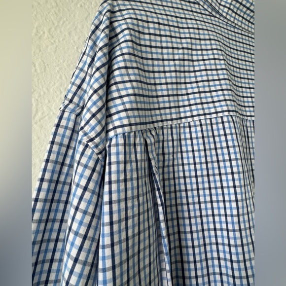 IZOD 2015 Men’s Long Sleeve Button Down Navy/Light Blue/ White Plaid Shirt 4XL - Picture 14 of 17